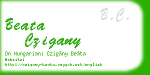 beata czigany business card