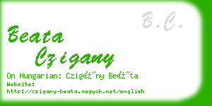 beata czigany business card